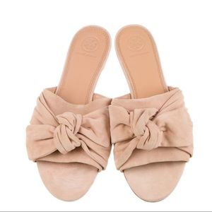 Tory Burch- Suede Maeve Sandals with bow